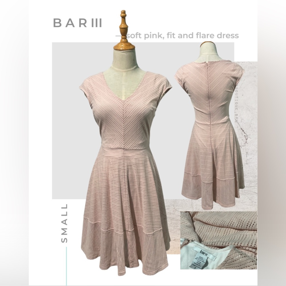 SOFT PINK FIT AND FLARE DRESS